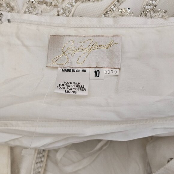 The Stephen Yearick White Silk Wedding Dress in size 10 - Picture 5 of 8